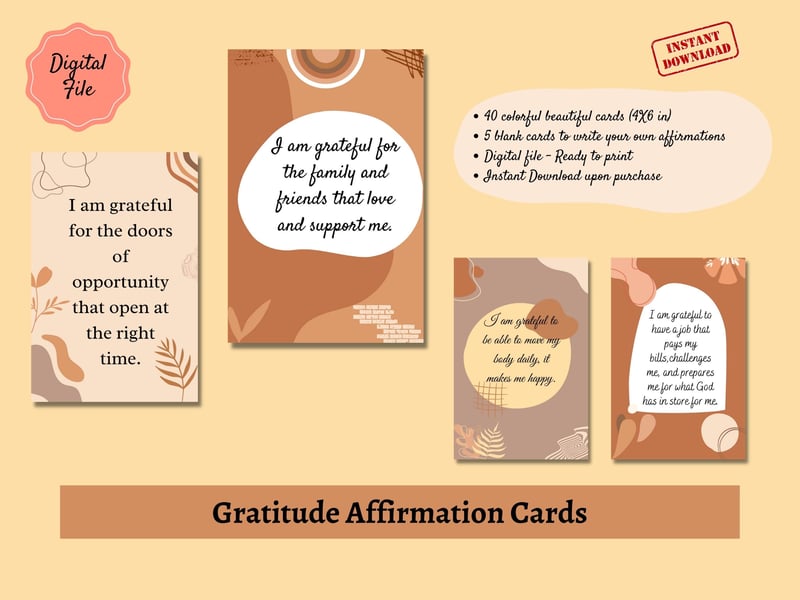 Gratitude Affirmation Cards